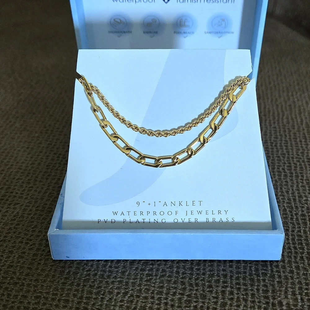 Aquamir Waterproof Double✌️Gold💛 Anklet🦶 Set - NIB - Picture 16 of 16
